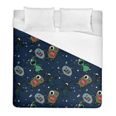 Monster Alien Pattern Seamless Background Duvet Cover (full/ Double Size) by Hannah976