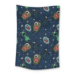 Monster Alien Pattern Seamless Background Small Tapestry by Hannah976