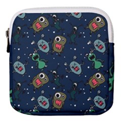 Monster Alien Pattern Seamless Background Mini Square Pouch