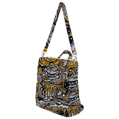 Crazy Abstract Doodle Social Doodle Drawing Style Crossbody Backpack