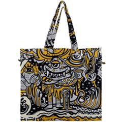 Crazy Abstract Doodle Social Doodle Drawing Style Canvas Travel Bag