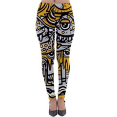 Crazy Abstract Doodle Social Doodle Drawing Style Lightweight Velour Leggings by Hannah976