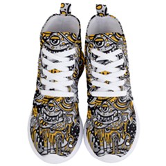 Crazy Abstract Doodle Social Doodle Drawing Style Women s Lightweight High Top Sneakers