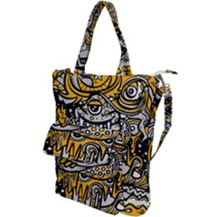 Crazy Abstract Doodle Social Doodle Drawing Style Shoulder Tote Bag