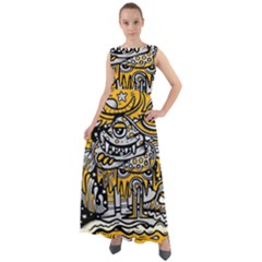 Crazy Abstract Doodle Social Doodle Drawing Style Chiffon Mesh Boho Maxi Dress by Hannah976