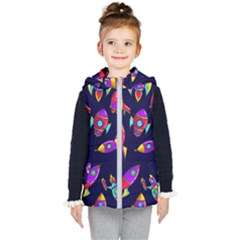 Space Patterns Kids  Hooded Puffer Vest by Hannah976