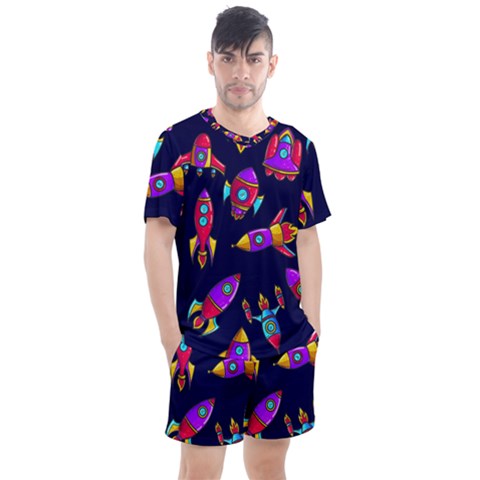 Space Patterns Men s Mesh T-shirt And Shorts Set by Hannah976