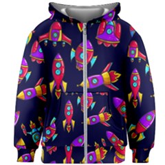 Space Patterns Kids  Zipper Hoodie Without Drawstring