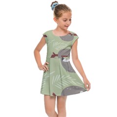 Sloths Pattern Design Kids  Cap Sleeve Dress by Hannah976