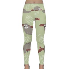 Sloths Pattern Design Lightweight Velour Classic Yoga Leggings by Hannah976