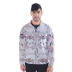 Cat With Bow Pattern Men s Windbreaker