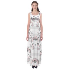 Cat With Bow Pattern Empire Waist Maxi Dress by Hannah976