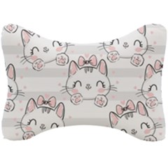 Cat With Bow Pattern Seat Head Rest Cushion