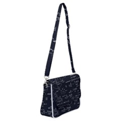 Mathematical Seamless Pattern With Geometric Shapes Formulas Shoulder Bag With Back Zipper