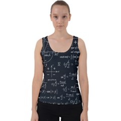 Mathematical Seamless Pattern With Geometric Shapes Formulas Velvet Tank Top