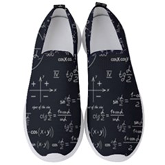 Mathematical Seamless Pattern With Geometric Shapes Formulas Men s Slip On Sneakers