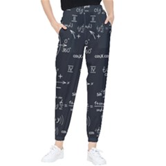 Mathematical Seamless Pattern With Geometric Shapes Formulas Women s Tapered Pants by Hannah976