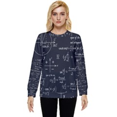 Mathematical Seamless Pattern With Geometric Shapes Formulas Hidden Pocket Sweatshirt