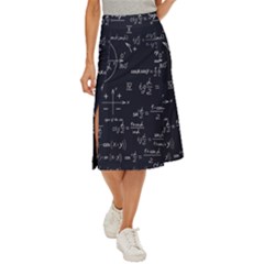 Mathematical Seamless Pattern With Geometric Shapes Formulas Midi Panel Skirt by Hannah976