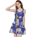 Hand Drawn Cute Sloth Pattern Background Inside Out Racerback Dress View1