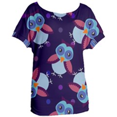 Owl Pattern Background Women s Oversized T-shirt