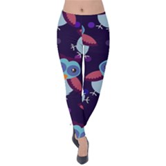 Owl Pattern Background Velvet Leggings