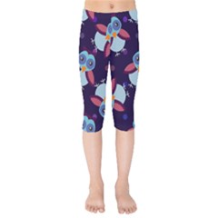 Owl Pattern Background Kids  Capri Leggings 