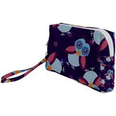 Owl Pattern Background Wristlet Pouch Bag (small) by Hannah976