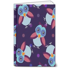 Owl Pattern Background 8  X 10  Hardcover Notebook