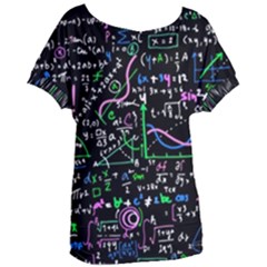 Math Linear Mathematics Education Circle Background Women s Oversized T-shirt