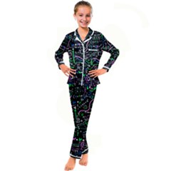 Math Linear Mathematics Education Circle Background Kids  Satin Long Sleeve Pajamas Set by Hannah976