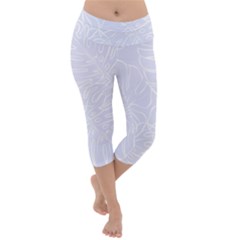 Tropical Monstera Lightweight Velour Capri Yoga Leggings by ConteMonfrey