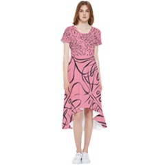 Pink Monstera High Low Boho Dress by ConteMonfrey