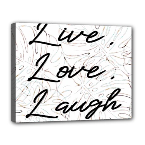 Live Love Laugh Monstera  Canvas 14  X 11  (stretched) by ConteMonfrey