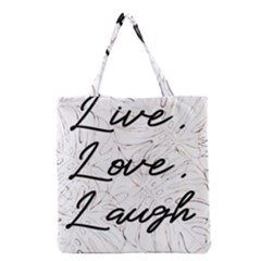 Live Love Laugh Monstera  Grocery Tote Bag by ConteMonfrey