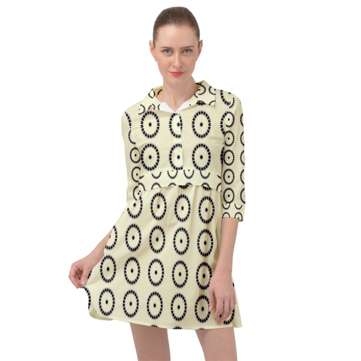 Sharp Circles Mini Skater Shirt Dress