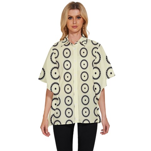 Sharp Circles Women s Batwing Button Up Shirt by ConteMonfrey