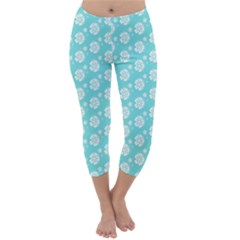 Spring Happiness Blue Ocean Capri Winter Leggings  by ConteMonfrey