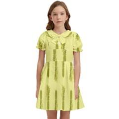 Yellow Pineapple Kids  Bow Tie Puff Sleeve Dress by ConteMonfrey