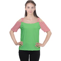  Spooky Pink Green Halloween  Cutout Shoulder T-Shirt