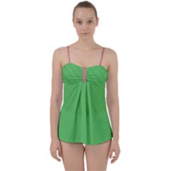  Spooky Pink Green Halloween  Babydoll Tankini Set