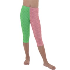  Spooky Pink Green Halloween  Kids  Lightweight Velour Capri Leggings  by ConteMonfrey