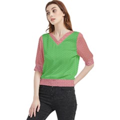  Spooky Pink Green Halloween  Quarter Sleeve Blouse