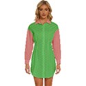  Spooky Pink Green Halloween  Womens Long Sleeve Shirt Dress View1