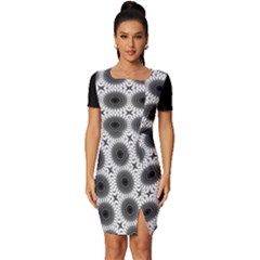 Cosmos Circles Fitted Knot Split End Bodycon Dress by ConteMonfrey