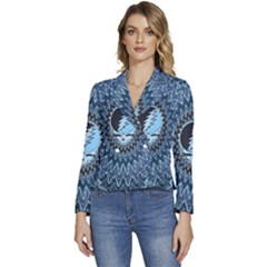 Grateful Dead Butterfly Pattern Women s Long Sleeve Revers Collar Cropped Jacket by Bedest