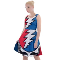 Grateful Dead Big Skull Knee Length Skater Dress by Bedest