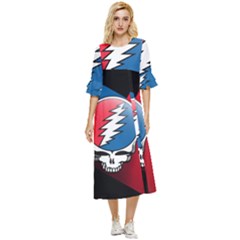 Grateful Dead Big Skull Double Cuff Midi Dress by Bedest