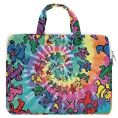 Grateful Dead Bears Tie Dye Vibrant Spiral Macbook Pro 13  Double Pocket Laptop Bag by Bedest