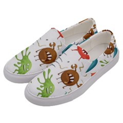 Dangerous Streptococcus Lactobacillus Staphylococcus Others Microbes Cartoon Style Vector Seamless P Men s Canvas Slip Ons by Ravend